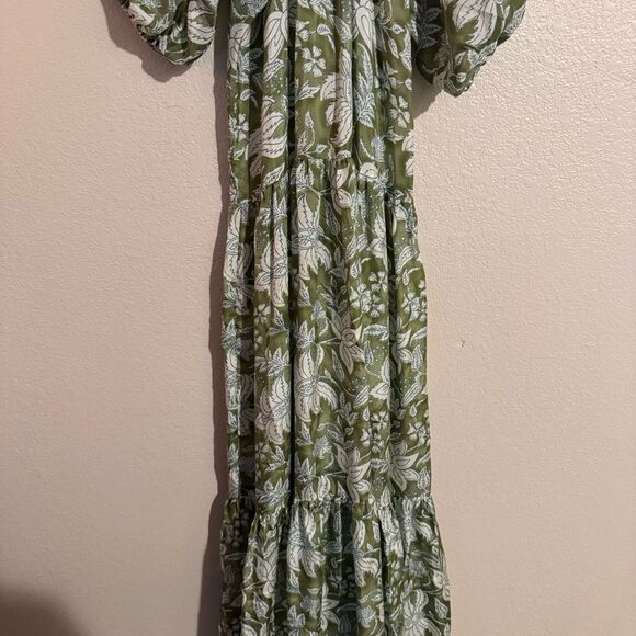 Hannah Artwear Selene 100% Silk Dress‎ - Coriandre Size 0 Green Floral - Picture 6 of 9